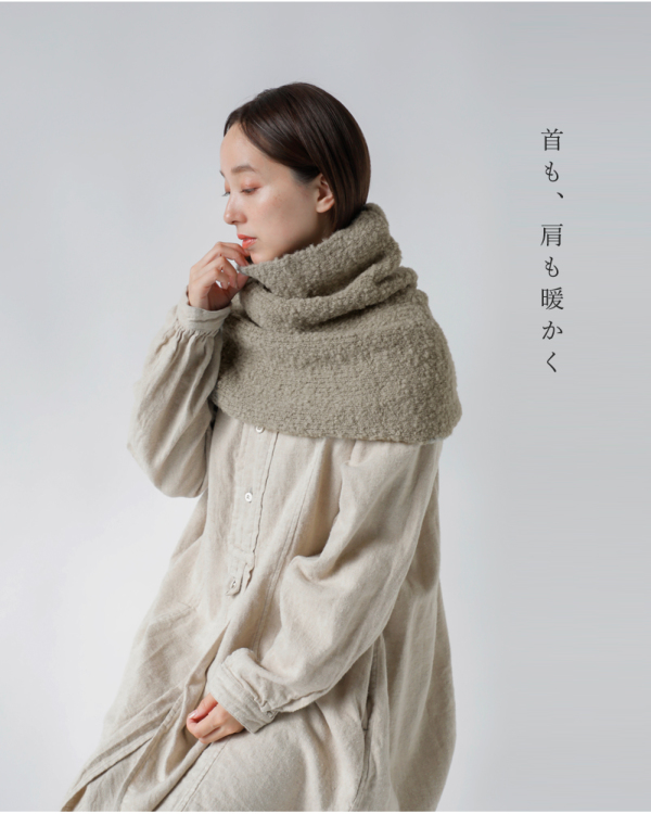 evam eva エヴァムエヴァ アルパカ ウール スヌード e253g182 2025aw