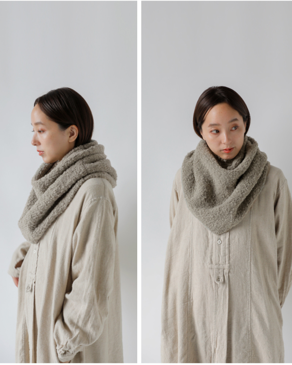 evam eva エヴァムエヴァ アルパカ ウール スヌード e253g182 2025aw