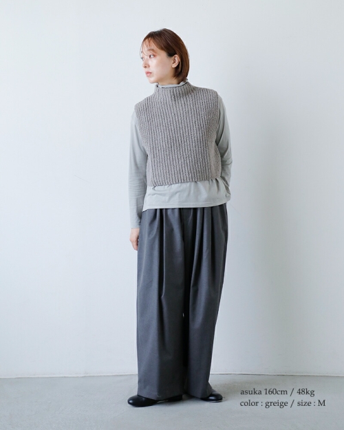 evam eva エヴァムエヴァ ウール アルパカ アゼ ベスト e253k053-kr