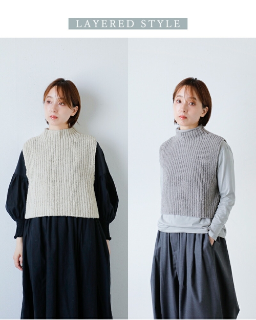 evam eva エヴァムエヴァ ウール アルパカ アゼ ベスト e253k053