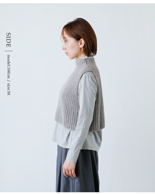 evam eva エヴァムエヴァ ウール アルパカ アゼ ベスト e253k053-kr