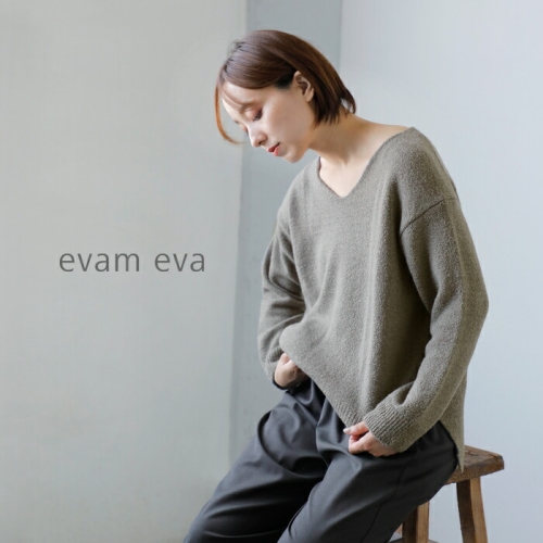 evam eva エヴァムエヴァ ウール アルパカ プルオーバー e253k055-mt