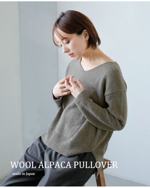 evam eva エヴァムエヴァ ウール アルパカ プルオーバー e253k055-mt