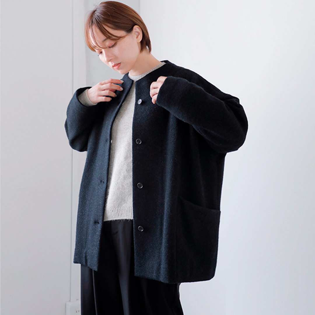 evam eva / エヴァムエヴァ アンゴラ ウール ガウン コート e203t170) / evam eva(エヴァムエヴァ) / wool angora dolman