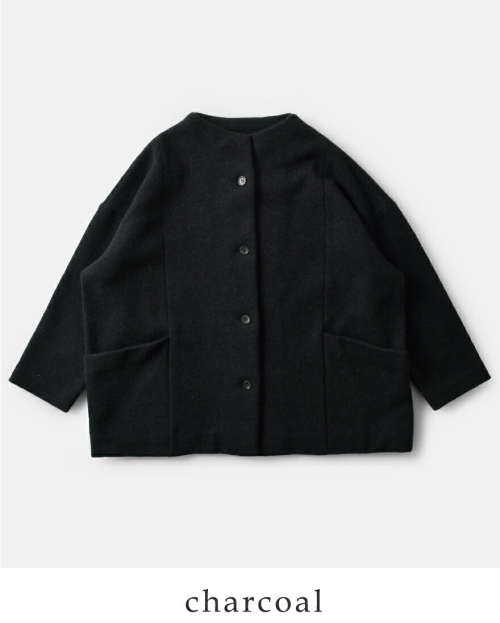 未使用　evam eva ショートコート evam eva エヴァムエヴァ プレス ウール ショートコート e253k090-mn