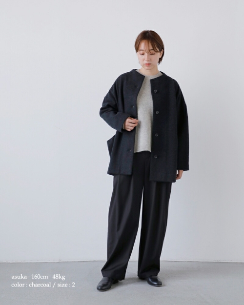 Eme様 evam eva エヴァムエヴァ プレス ウール ショートコート