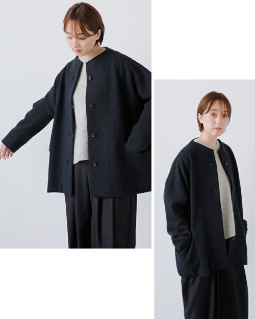 evam eva プレスウールショートコート evam eva エヴァムエヴァ プレスウールショートコート press