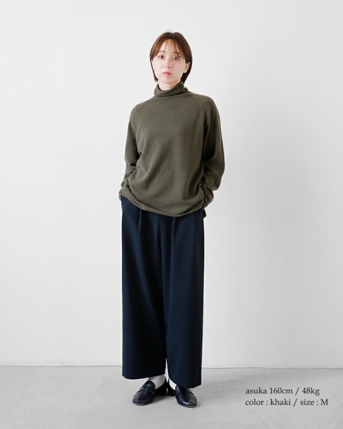 エヴァムエヴァ　長袖トップス　ハイネック　カシミヤ混　シルク混　ブラック　1 evam eva エヴァムエヴァ カシミヤ タートルネック プルオーバー
