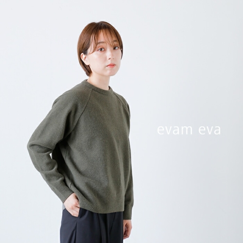 evam eva ニット evam eva エヴァムエヴァ プレスウール ラグラン ニット