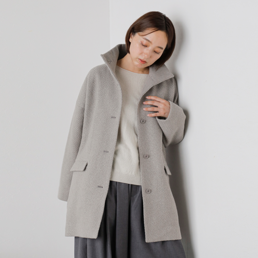 evam eva エヴァムエヴァ リニューウール スタンド ショート コート
