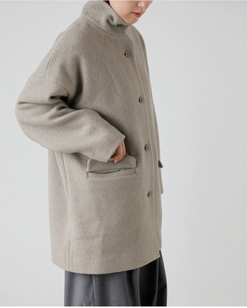 evam eva エヴァムエヴァ リニューウール スタンド ショート コート