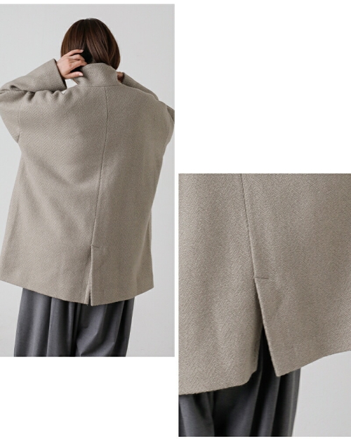 evam eva エヴァムエヴァ リニューウール スタンド ショート コート