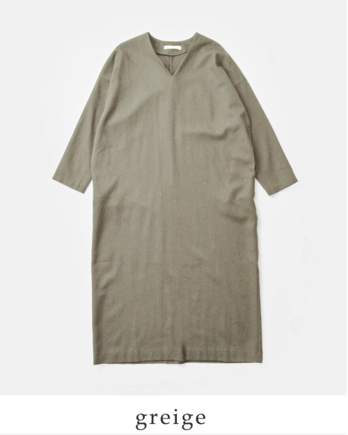 【最終】evam eva 2025 コットンウールワンピース evam eva エヴァムエヴァ ウール Vネック ワンピース e253t155