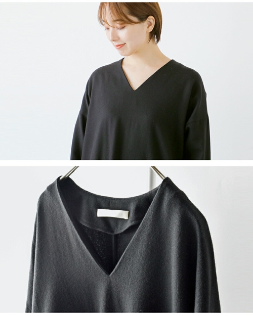 【最終】evameva エヴァムエヴァジャケットワンピース　定価56,100円 evameva (エヴァムエヴァ) cotton v neck one-piece / コットンV