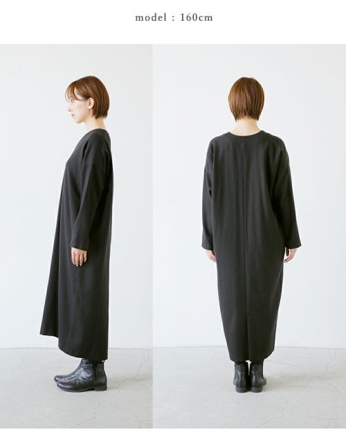 evam eva エヴァムエヴァ ウール Vネック ワンピース e253t155-yo