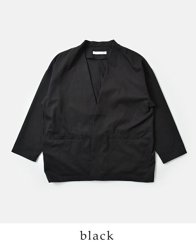evam eva エヴァムエヴァ コットン ノーカラー ジャケット e261t059