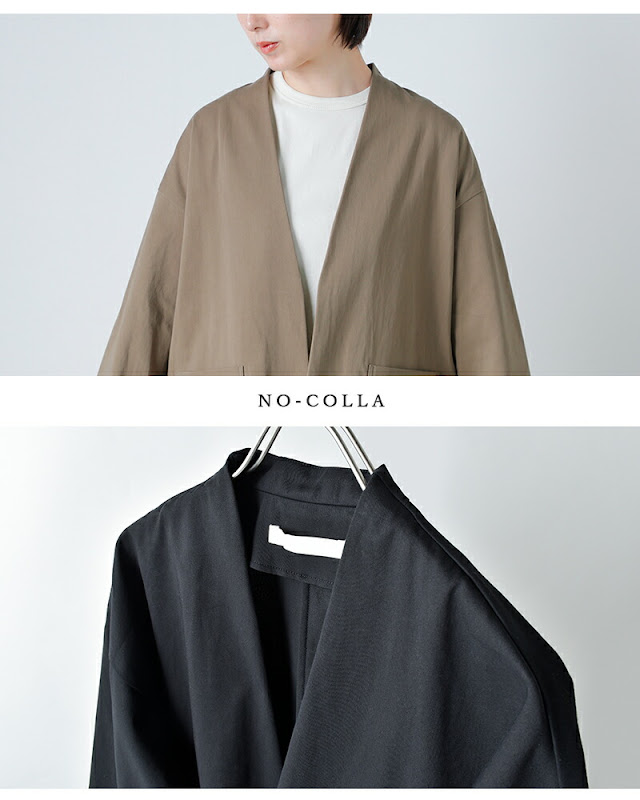 evam eva エヴァムエヴァ コットン ノーカラー ジャケット e261t059