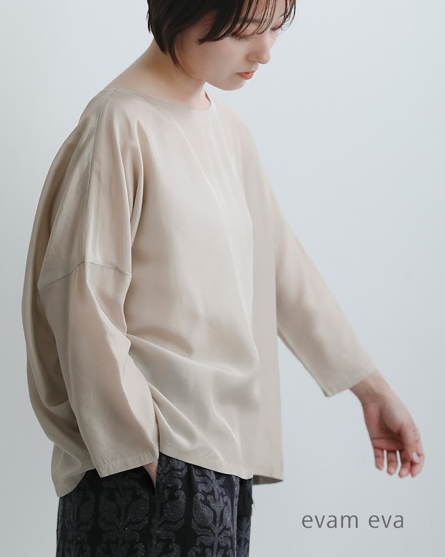 evam eva エヴァムエヴァ シルクブレンド プルオーバー e261t153