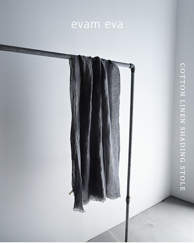 evam eva wool 大判ストール evam eva エヴァムエヴァ コットン リネン ボカシ ストール e261z065