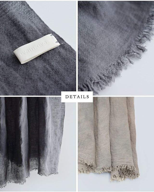 evam eva エヴァムエヴァ コットン リネン ボカシ ストール e261z065