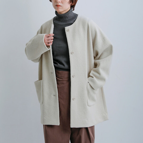evam eva プレス ウール ミドル コート