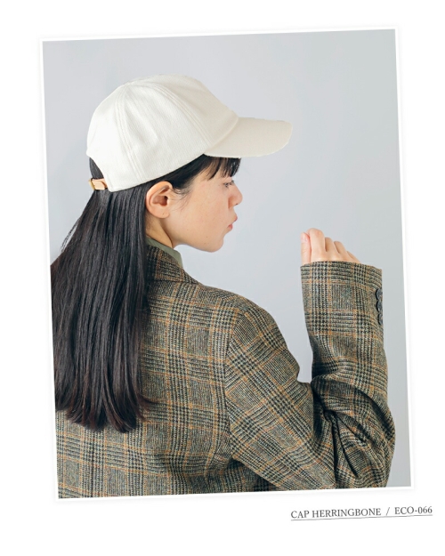 mature ha. マチュアーハ オーガニックコットン ヘリンボーン キャップ