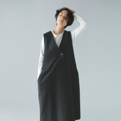 atelier naruse コットン ウール ヘリンボーン ジャンパースカート