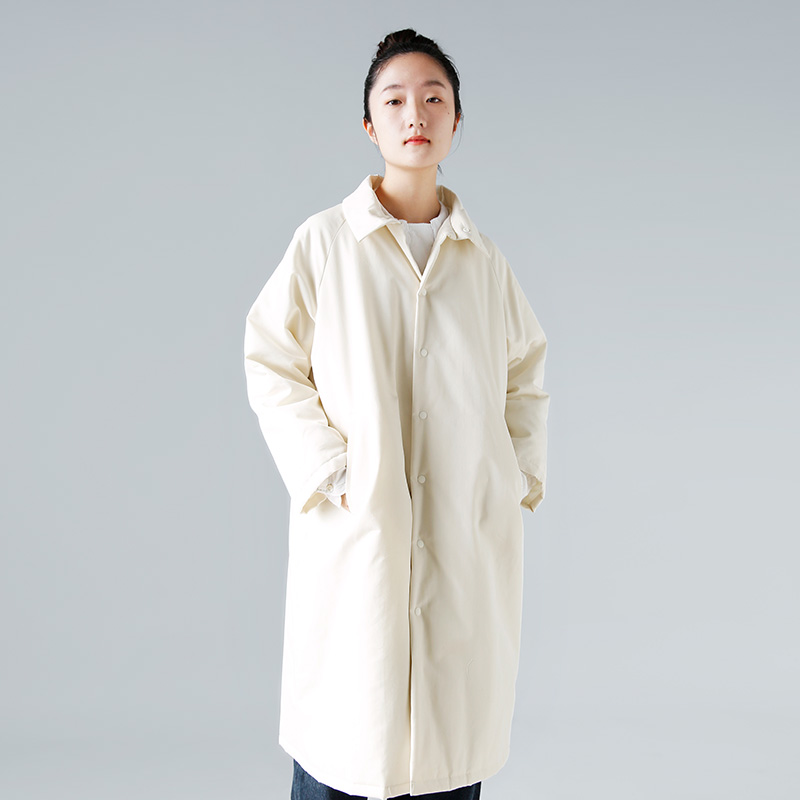 補修跡有り atelier naruse コットンナイロン中綿コート 黒 cotton