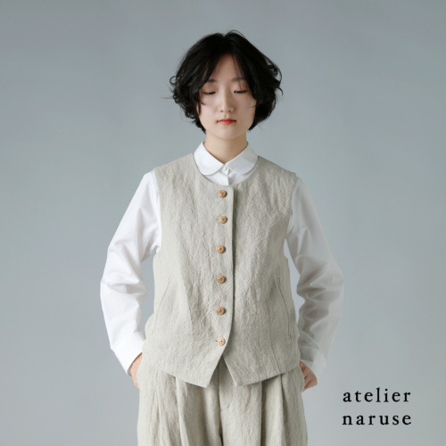 atelier naruse アトリエナルセ リネン ベスト f04062 | iroma..aranciato