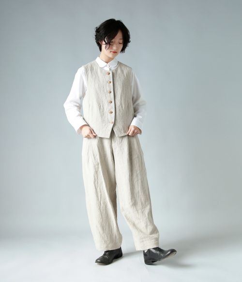 atelier naruse アトリエナルセ リネン ベスト f04062 | iroma..aranciato