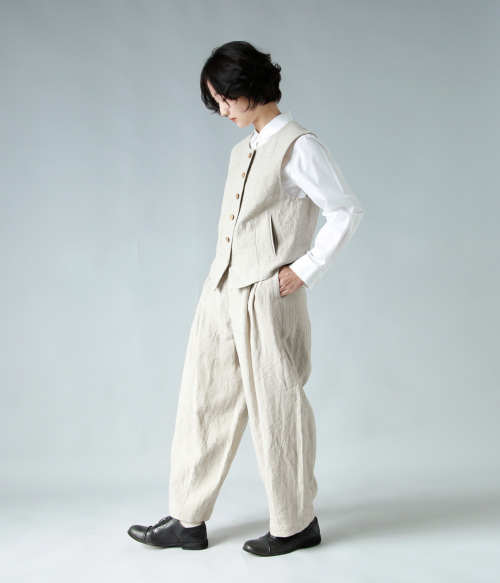 atelier naruse アトリエナルセ リネン ベスト f04062 | iroma..aranciato