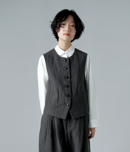 atelier naruse アトリエナルセ リネン ベスト f04062 | iroma..aranciato