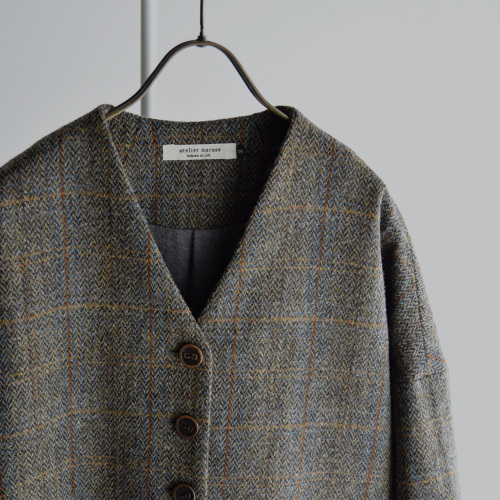 ジャケット・アウター atelier naruse tweed cocoon jacket atelier naruse tweed cocoon jacket