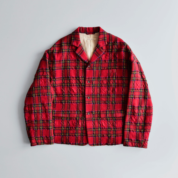 atelier naruse ウールコットン テーラード ジャケット tartan check