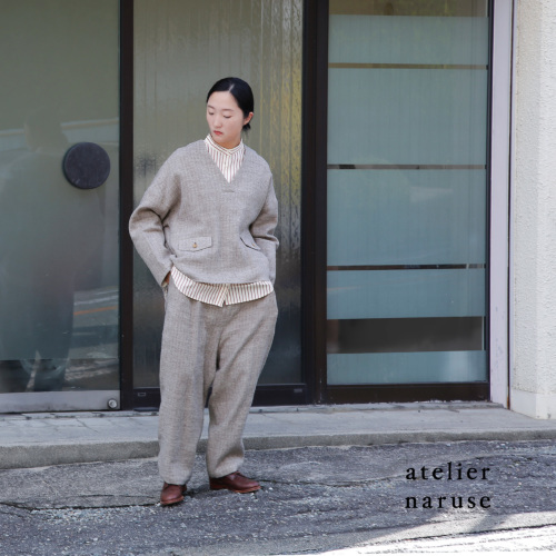 atelier naruse アトリエナルセ シェットランド ウール リネン タック