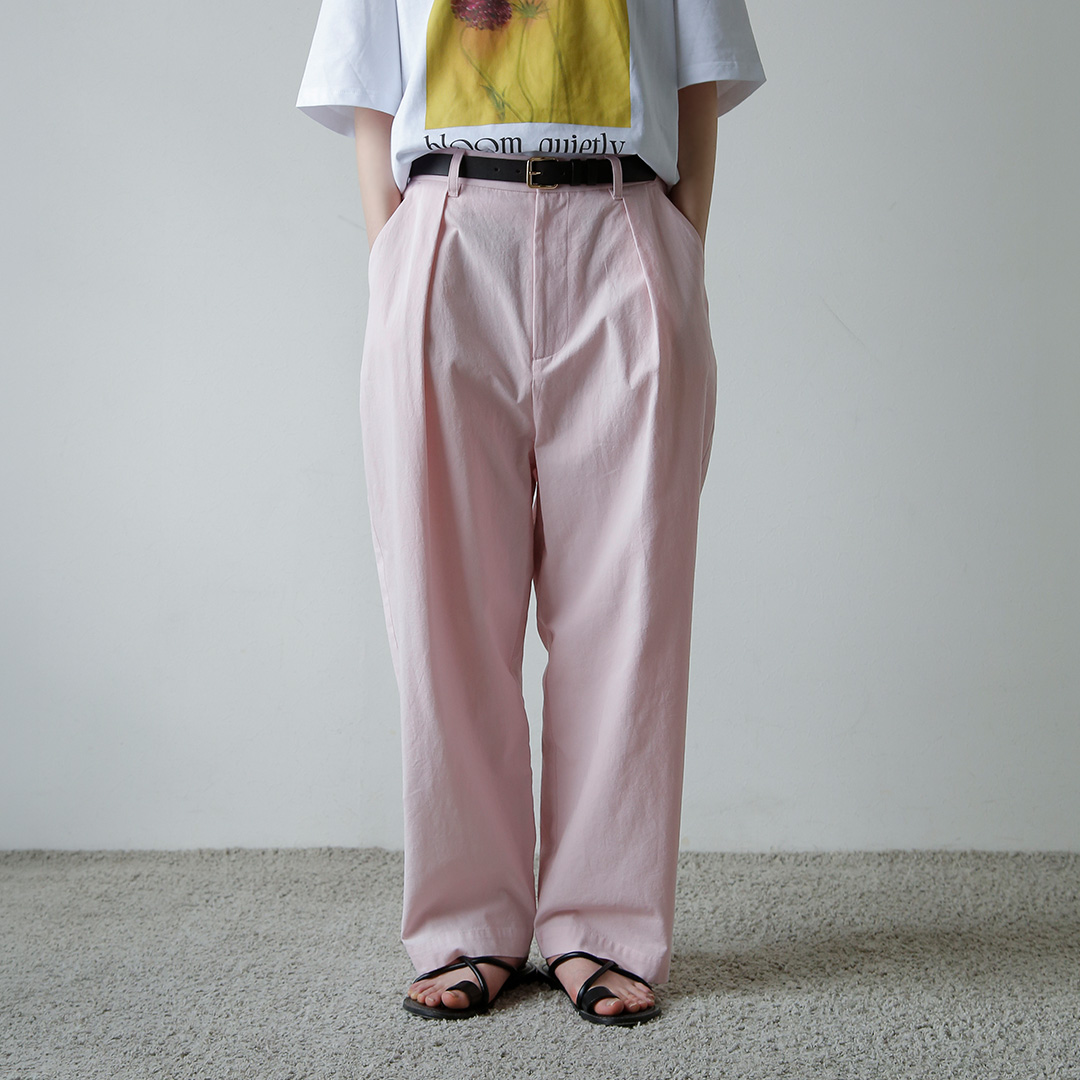 atelier naruse アトリエナルセ コットン ツイル タック パンツ f05115