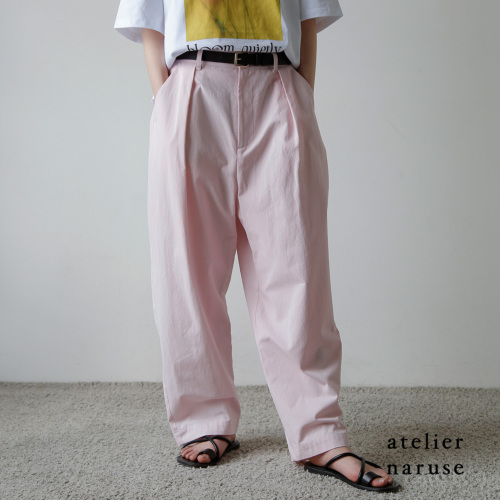atelier naruse アトリエナルセ コットン ツイル タック パンツ f05115