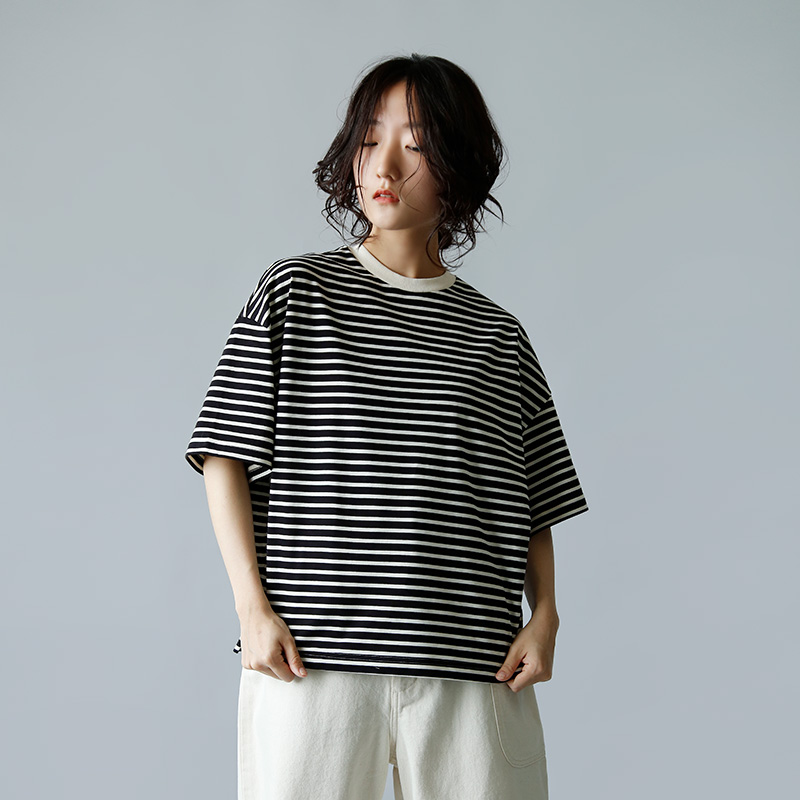 【未使用】アトリエナルセ atelier naruseコットンボーダーカットソー atelier naruse アトリエナルセ / コットンボーダーカットソー