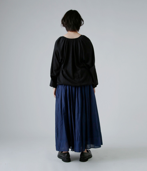 atelier naruse アトリエナルセ コットン ヘンプ ギャザー カットソー