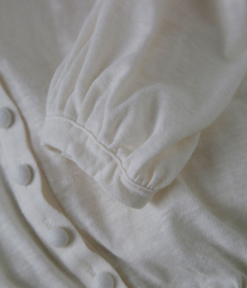 【美品】  atelier naruse / アトリエナルセ | 2025SS | コットン ヘンプ ギャザー カットソー カーディガン | F | イエロー | レディース atelier naruse アトリエナルセ コットン ヘンプ ギャザー カットソー