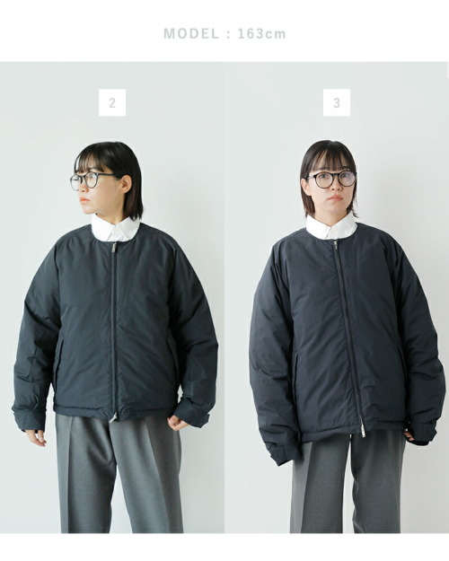 miffew ミフュー ノーカラーダウンジャケット“NO COLLAR DOWN JACKET