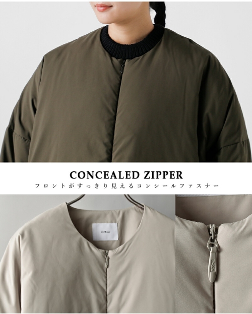 miffew ミフュー 撥水 帯電防止 ノーカラー オーバー ダウン