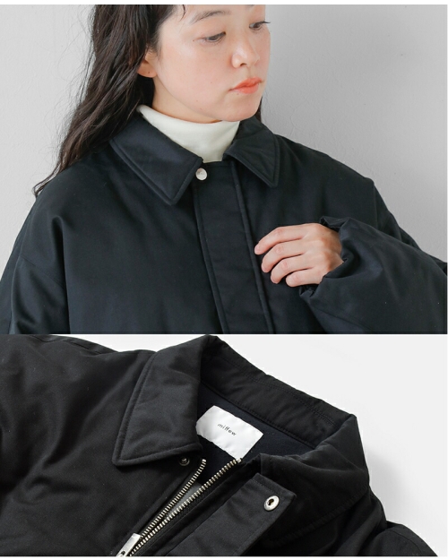 miffew ミフュー ワイド スクエア ジップ アップ ダウン ジャケット