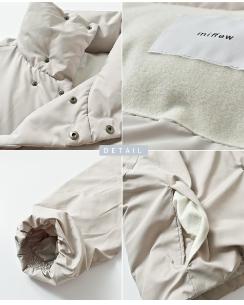 miffew ミフュー 撥水 帯電防止 スタンドカラー ダウン ジャケット