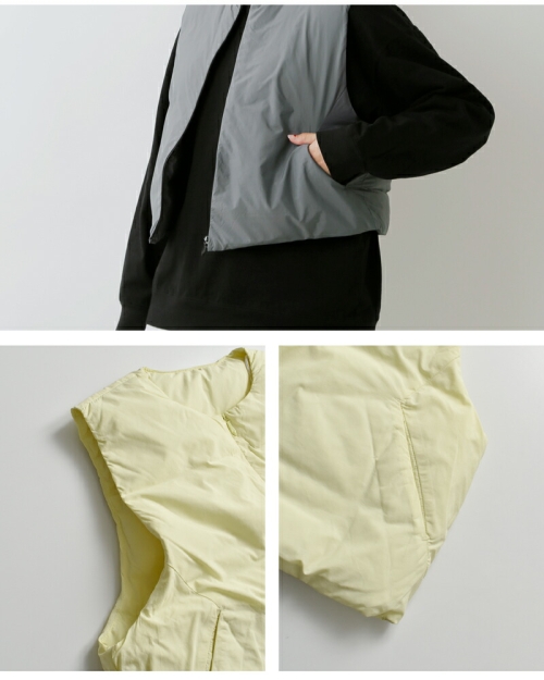 miffew ミフュー カラーレス ダウン ベスト “COLLARLESS DOWN VEST