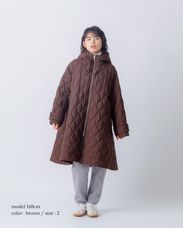 23区 フード付きリブ編み新作タグ付 miffew ミフュー テントライン ジップアップ ダウン コート TENT LINE