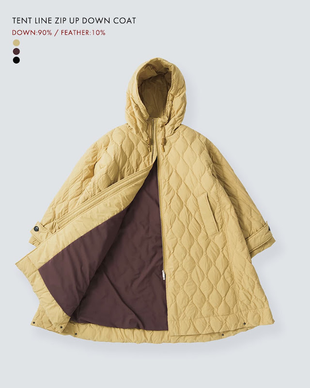 miffew ミフュー テントライン ジップアップ ダウン コート TENT LINE
