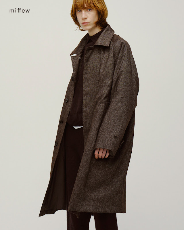 miffew ミフュー ツイード シングルスリーブ ダウンコート TWEED