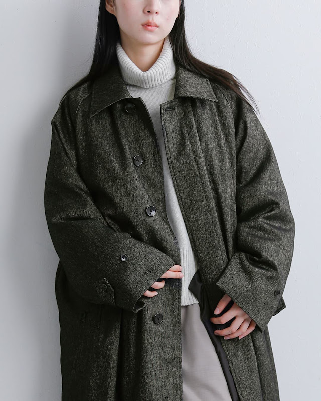 最終価格美品　ENFOLD コート　PEツイルウールダウン38 miffew ミフュー ツイード シングルスリーブ ダウンコート TWEED
