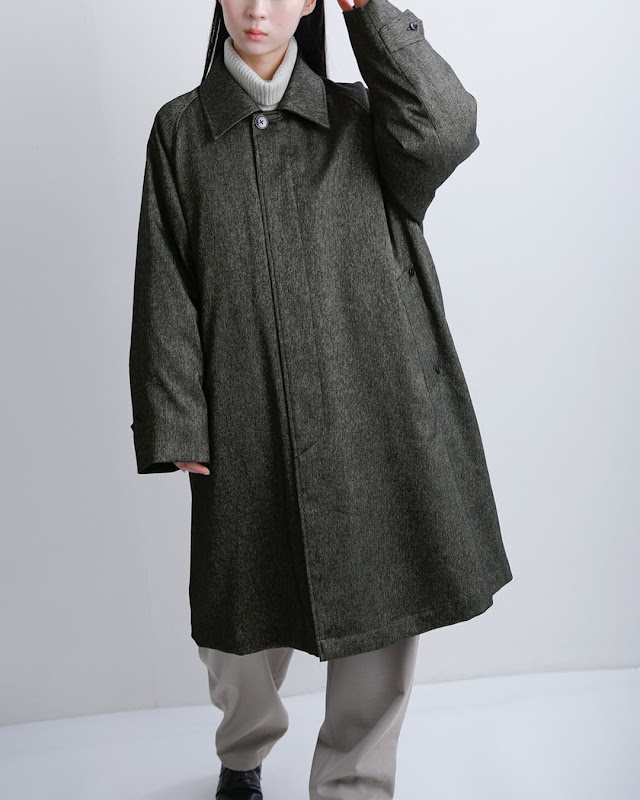 23区 フード付きリブ編み新作タグ付 miffew ミフュー ツイード シングルスリーブ ダウンコート TWEED